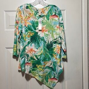 Chico's Vibrant Floral V-Neck Top